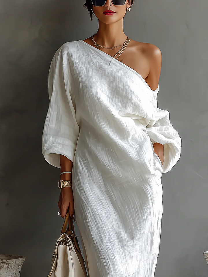 Elise™ | Elegante, asymmetrische maxi-jurk