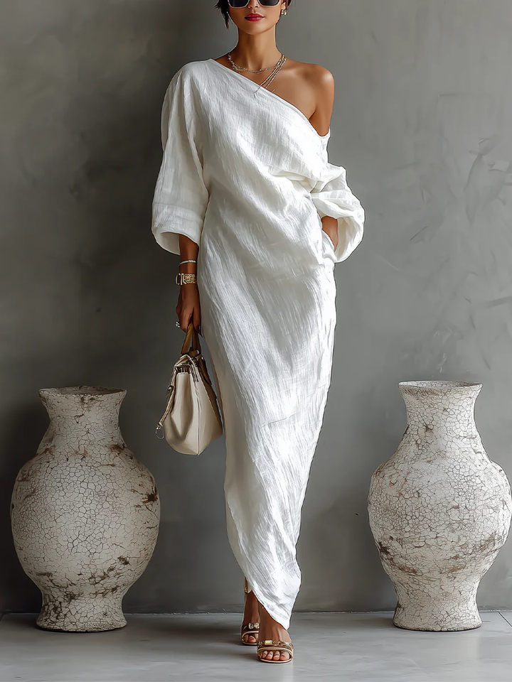 Elise™ | Elegante, asymmetrische maxi-jurk