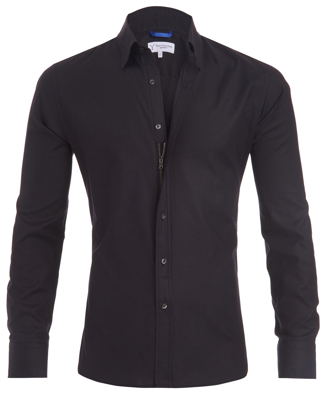 Desmond | Heren Fitted Zip-Up Shirt