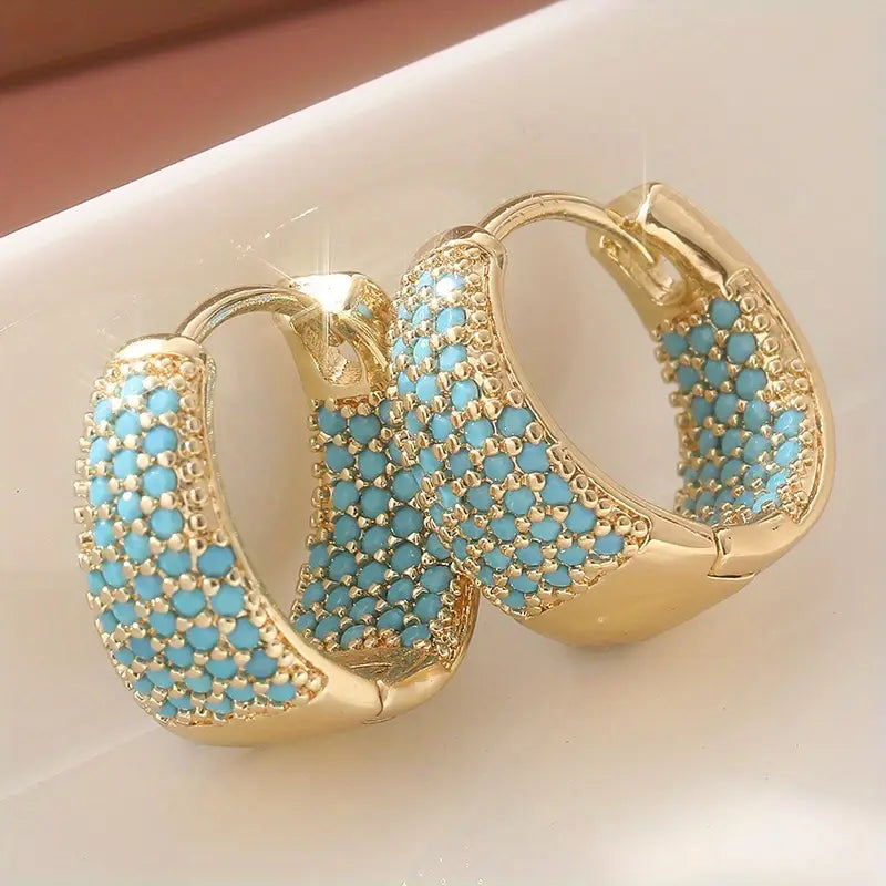 Lucia - Set van armband en oorbellen van turquoise parels in bohemian stijl
