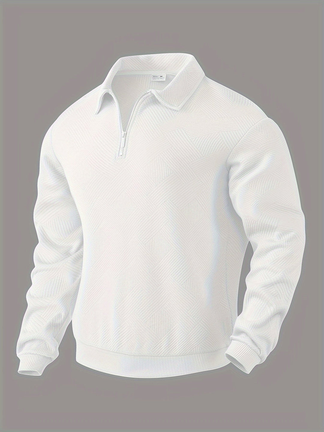 James™ - Vintage Geometrisch Ontwerp Sweater Met Rits