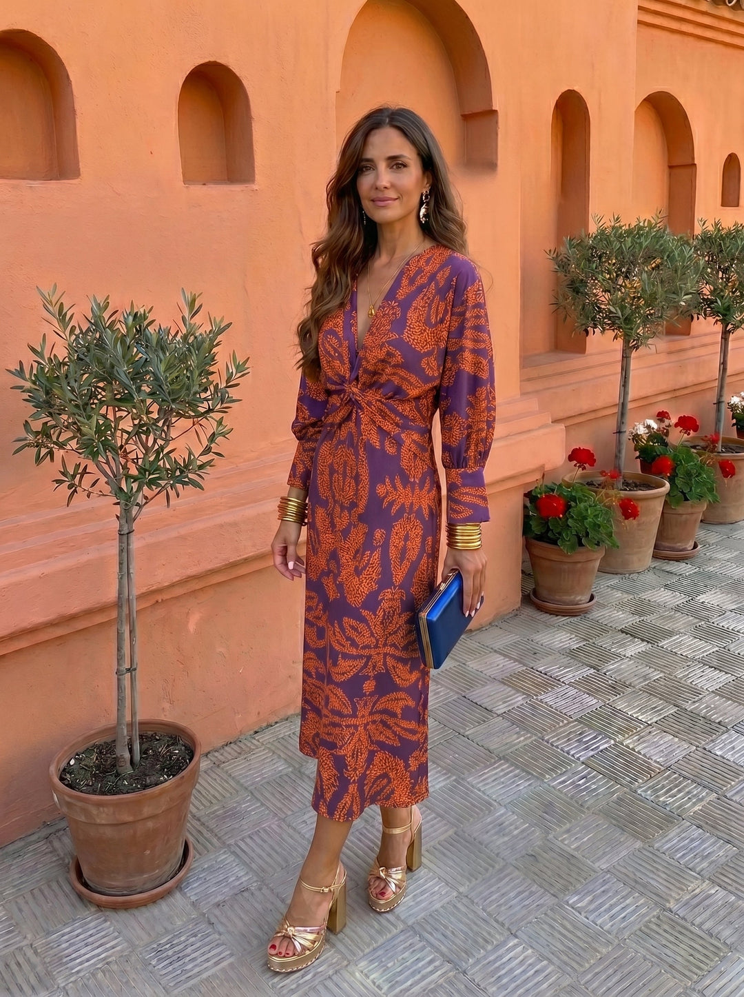 Silvia™ | Midi-jurk met print