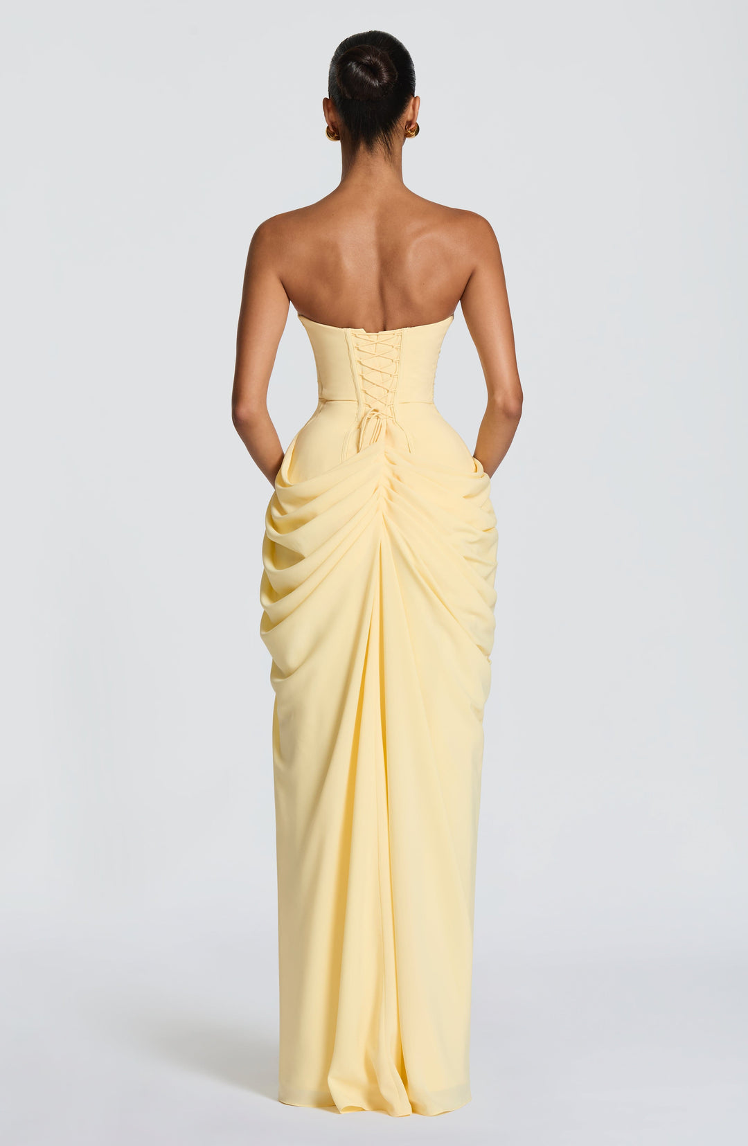 HANNAH | Elegante maxi-jurk met draperie en hoge split