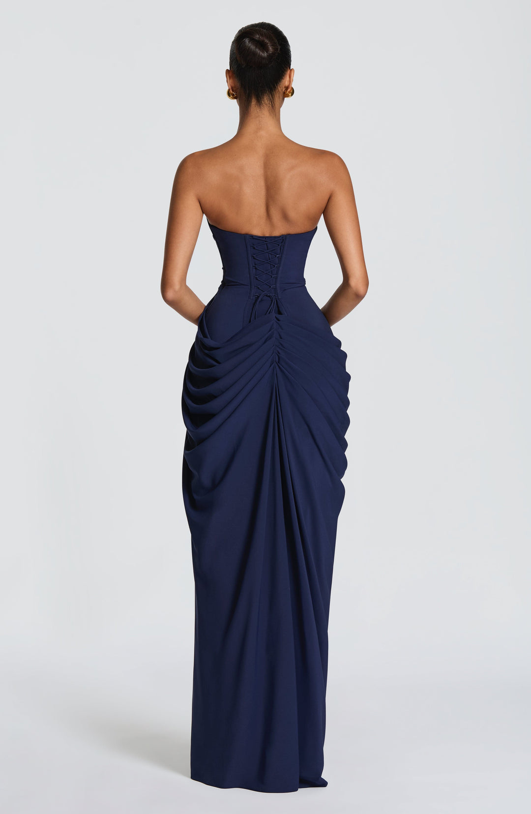 HANNAH | Elegante maxi-jurk met draperie en hoge split