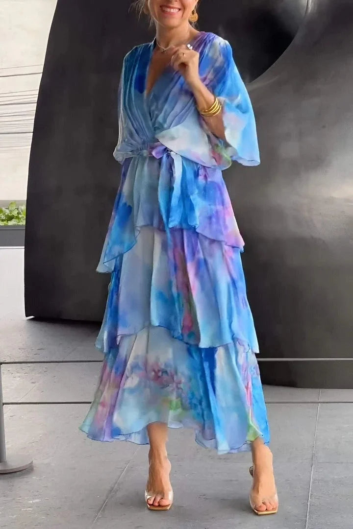 Cassia – Elegante chiffon jurk