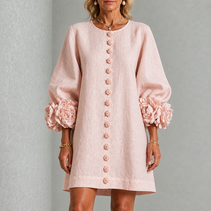 Lola | Mini-jurk met bloemenprint en knoopsluiting