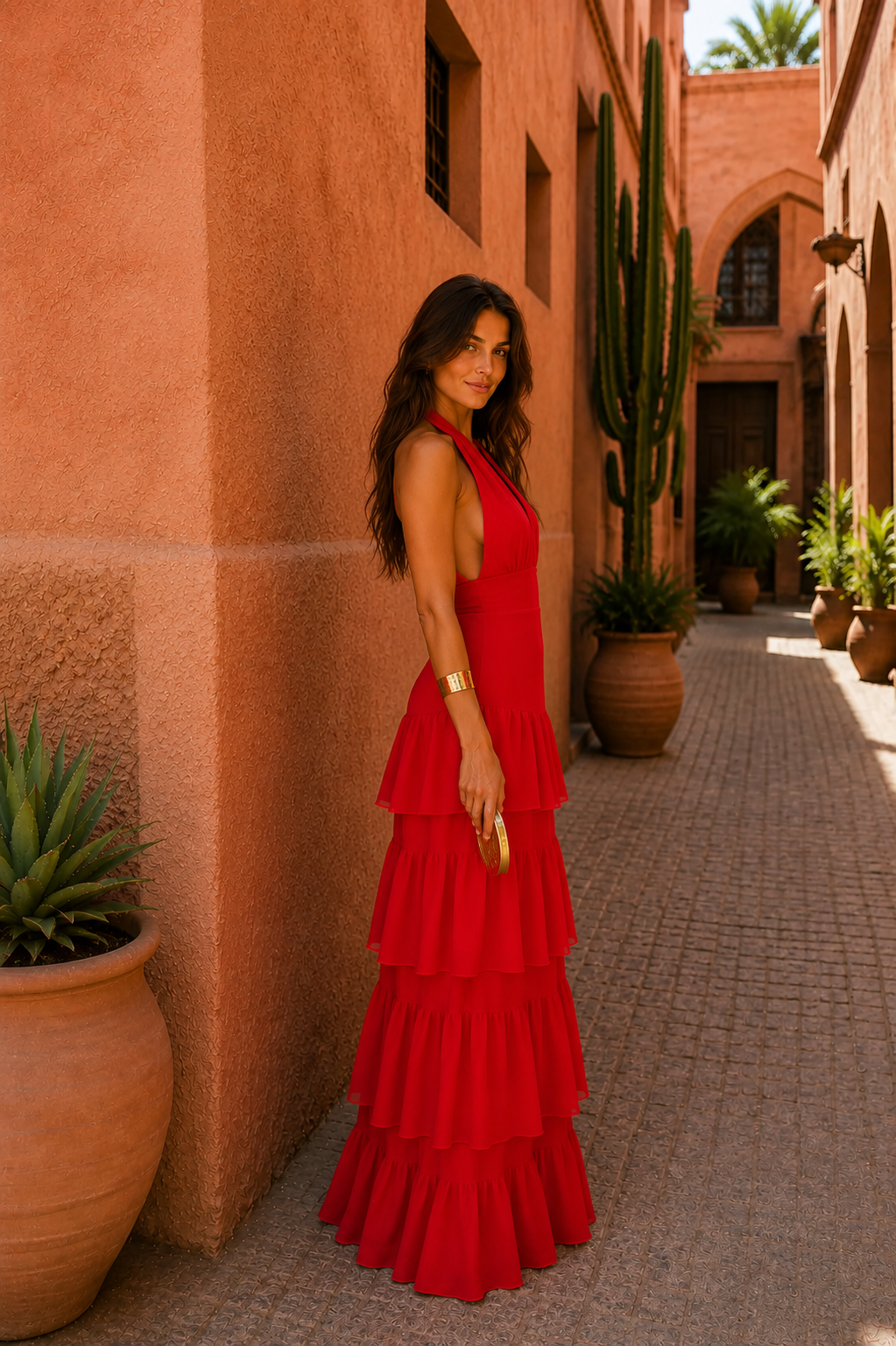 Thea│Manila jurk in het rood