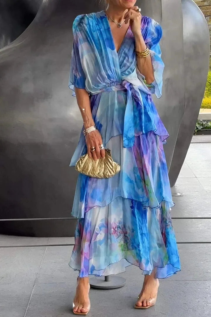 Cassia – Elegante chiffon jurk