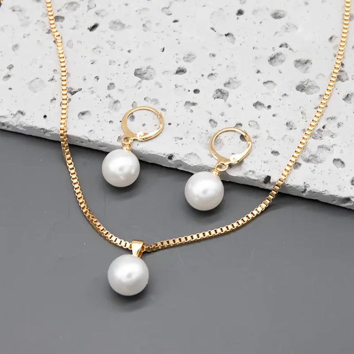 Elegante gouden parelset