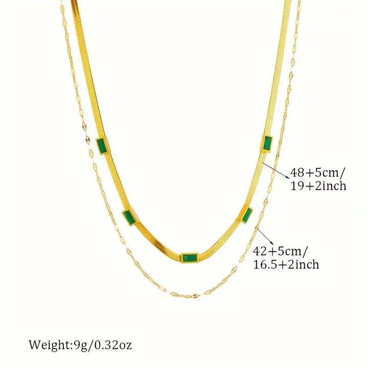 Sorella Gem Dubbele Laag Retro Gouden Ketting