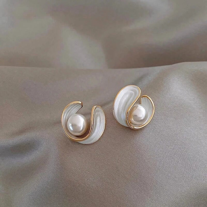 Klassieke Gouden Parel Stud Oorbellen