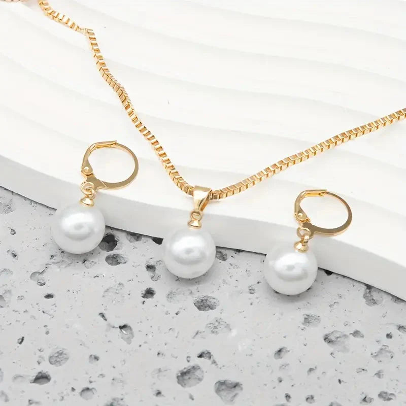 Elegante Gracevolle Parel Halsketting Set