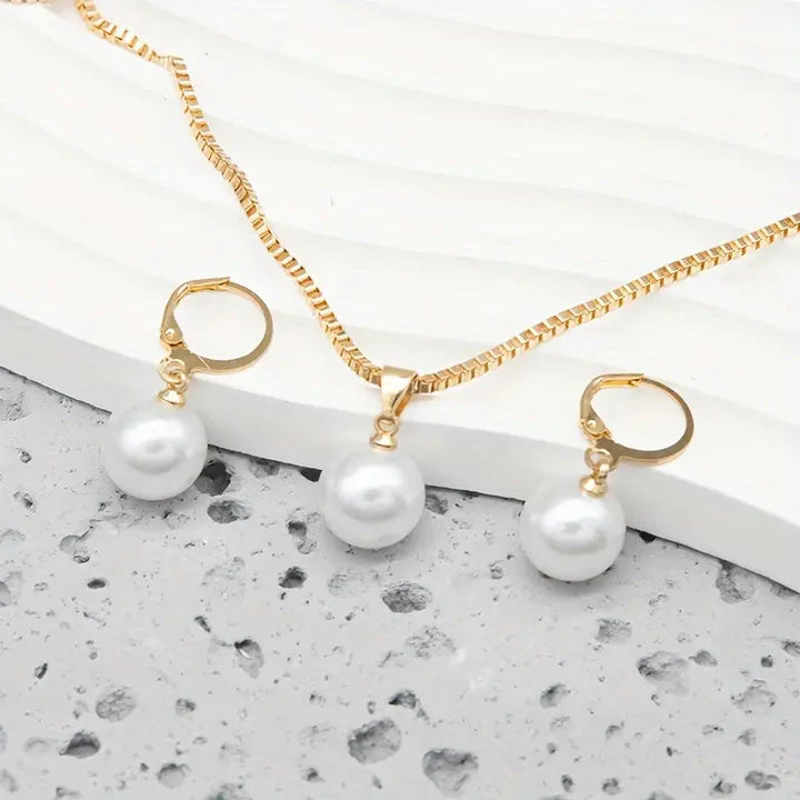 Elegante Gracevolle Parel Halsketting Set