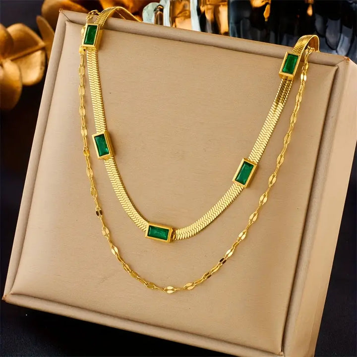 Sorella Gem Dubbele Laag Retro Gouden Ketting