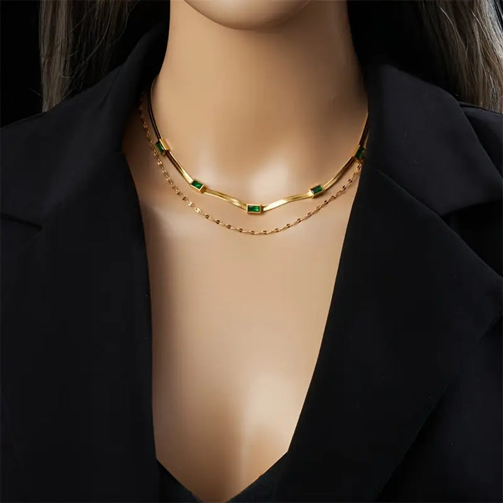 Sorella Gem Dubbele Laag Retro Gouden Ketting