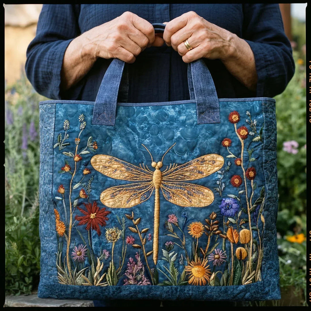 Gequilt Tote Bag - Gouden Libelle