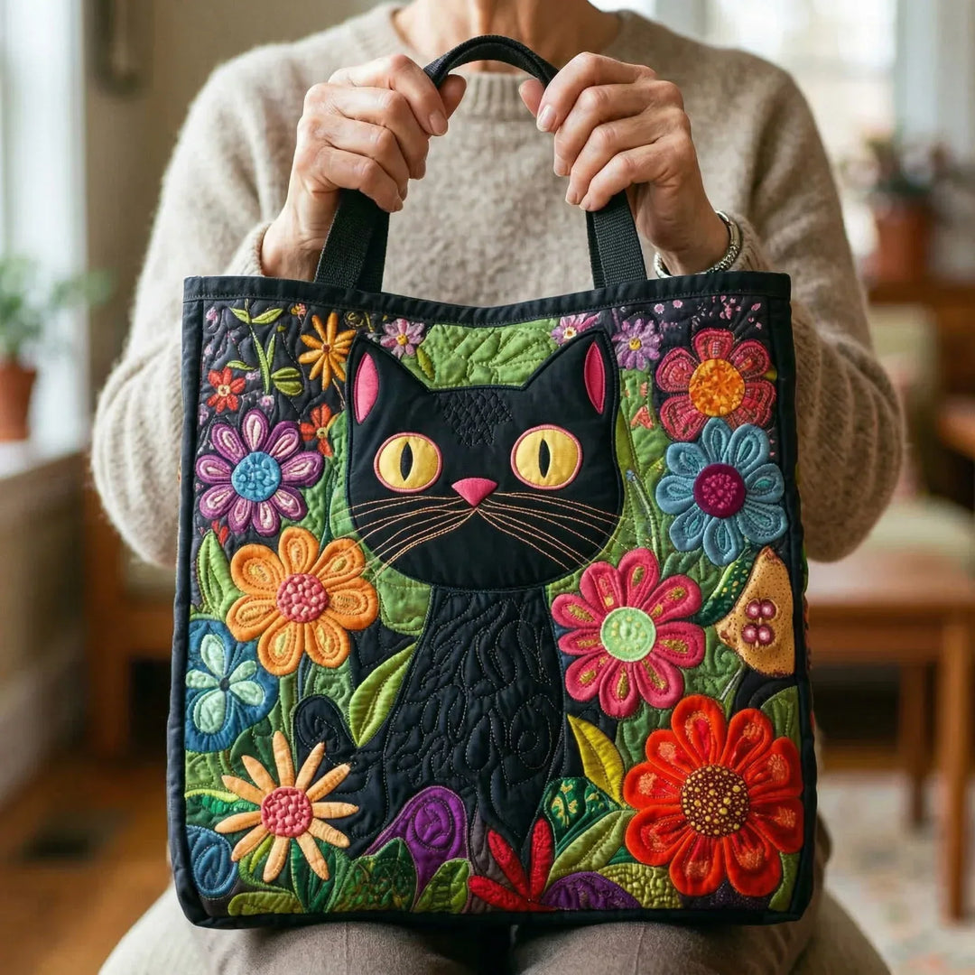 Gequilte tas - Betoverde Zwarte Kat
