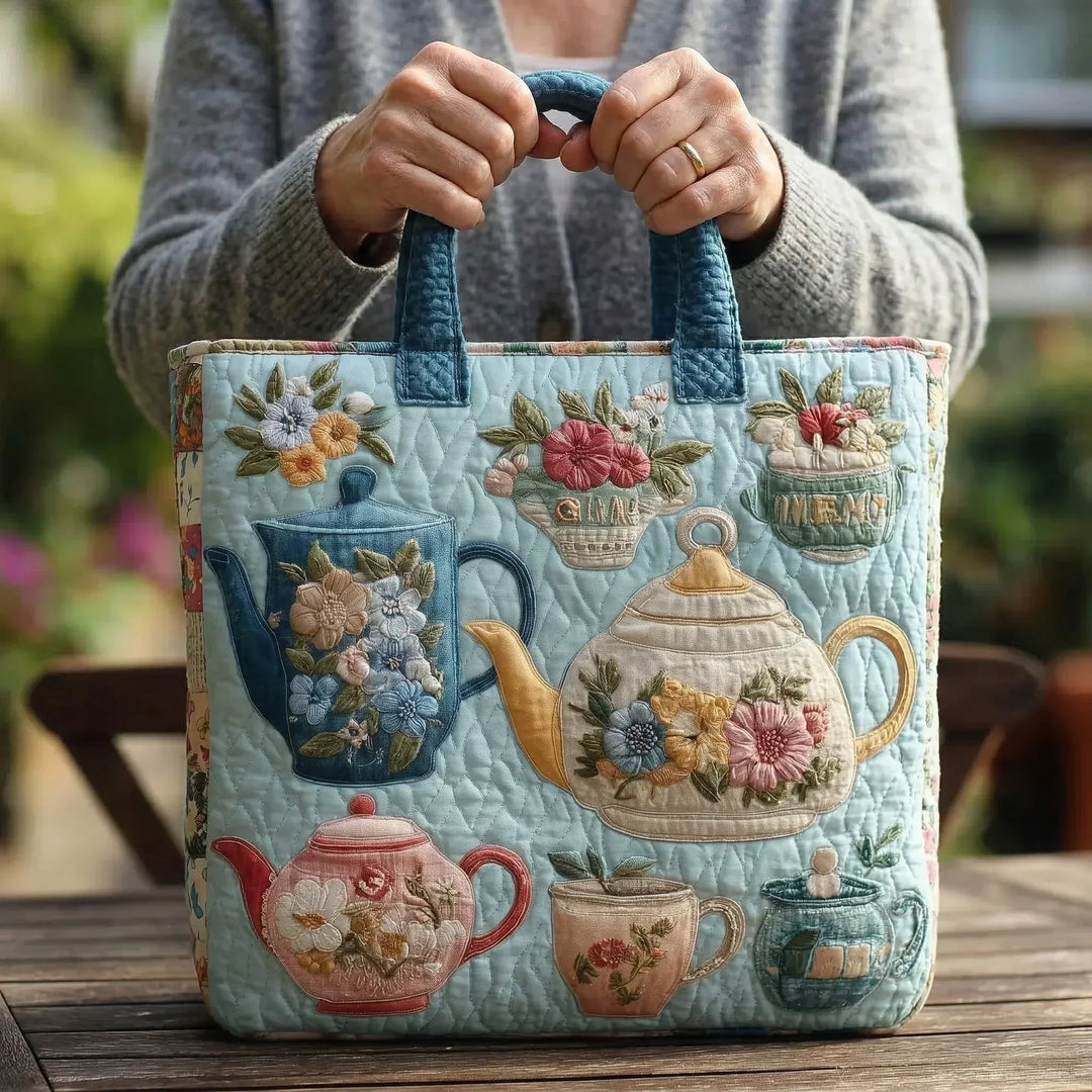 Gequilte tas - Bloemenmotief