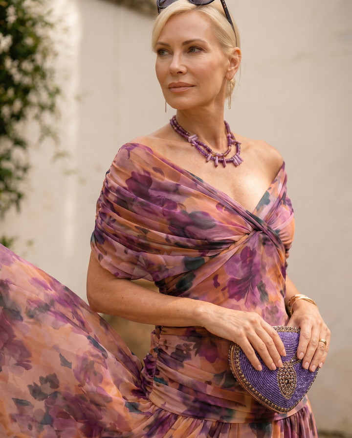 Elegante maxi jurk voor feest met hartvormige halslijn