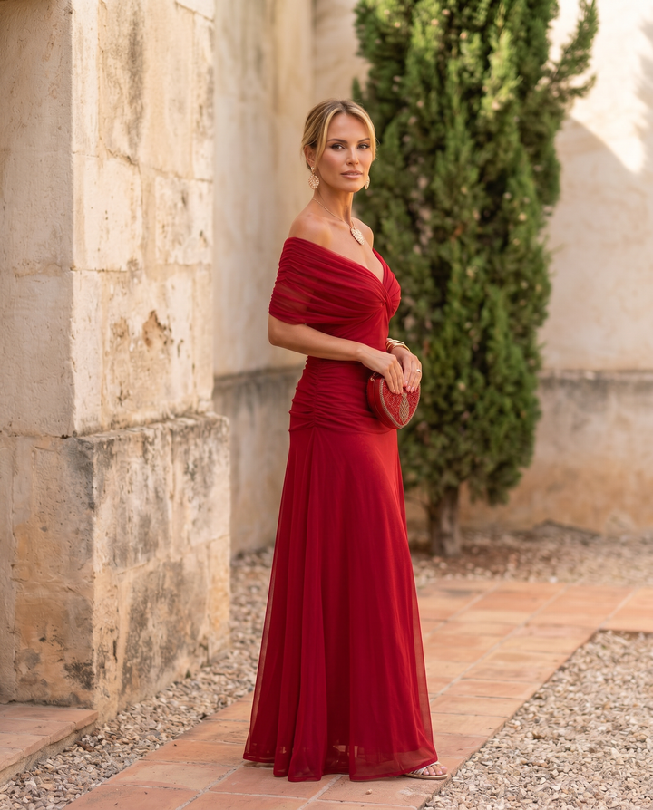 Elegante maxi jurk voor feest met hartvormige halslijn