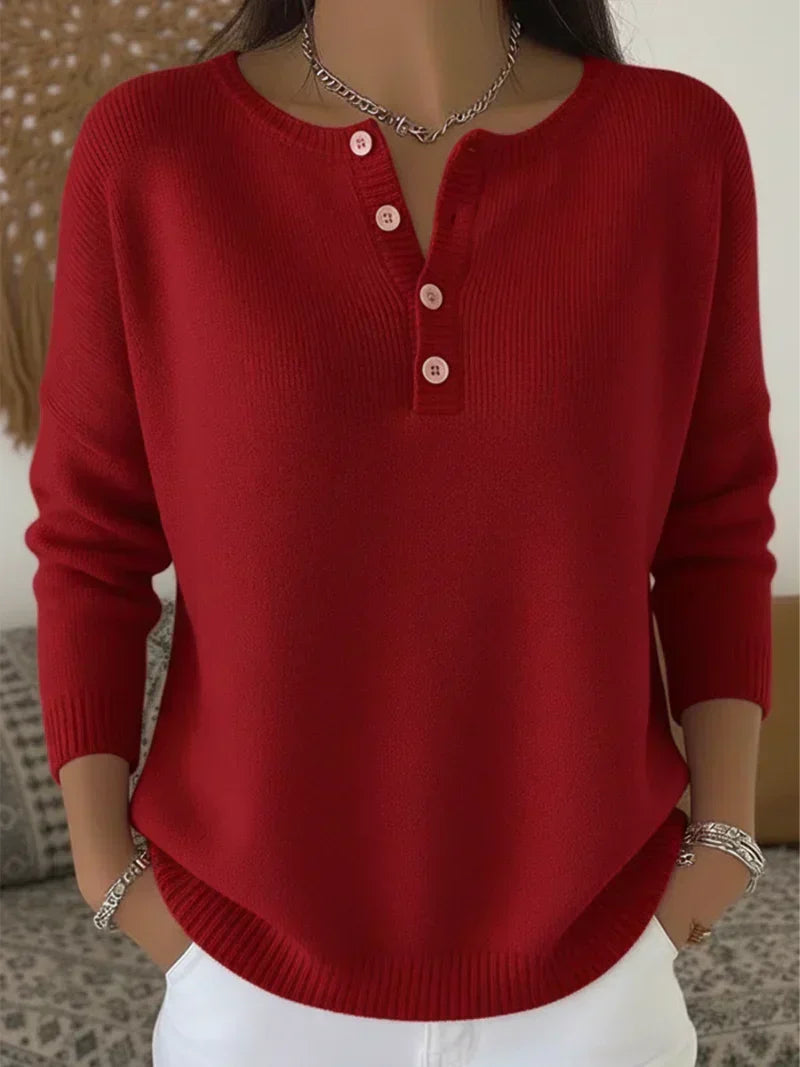 Beatriz | Trui met Henley Knopen