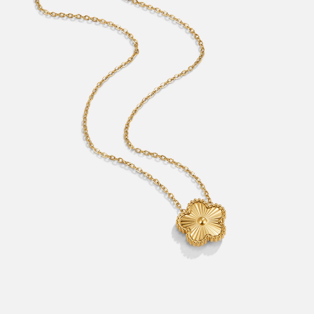 Gouden klavercollier
