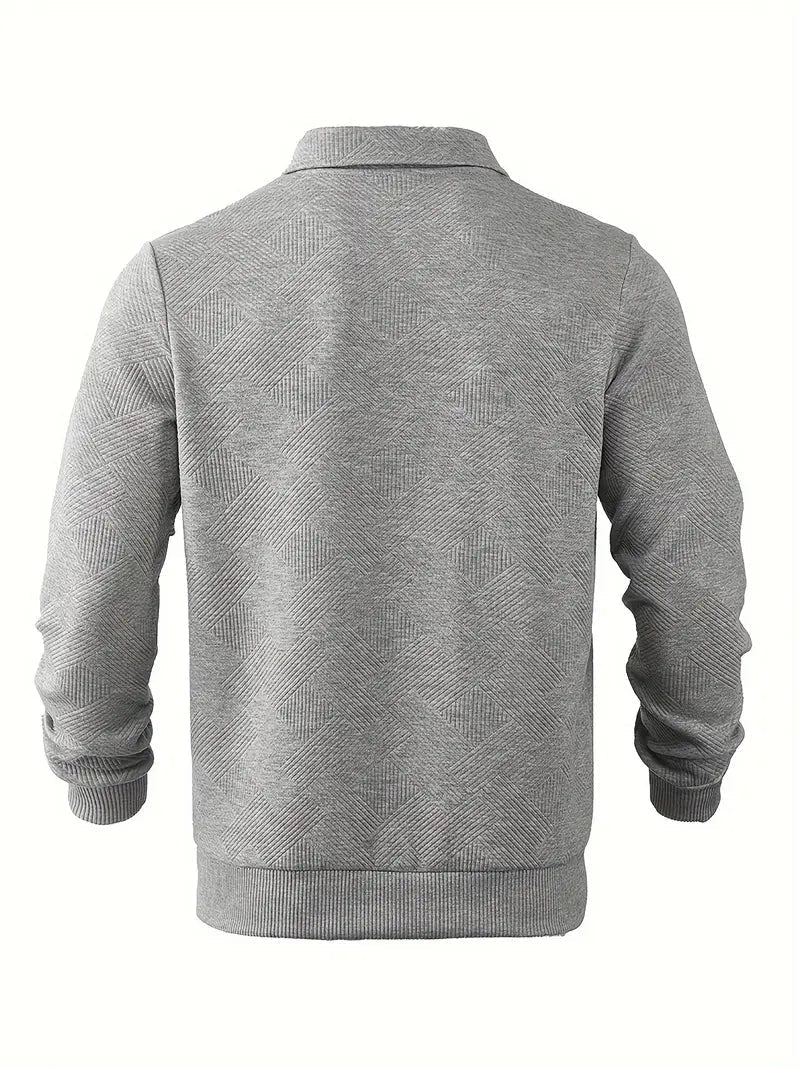 James™ - Vintage Geometrisch Ontwerp Sweater Met Rits