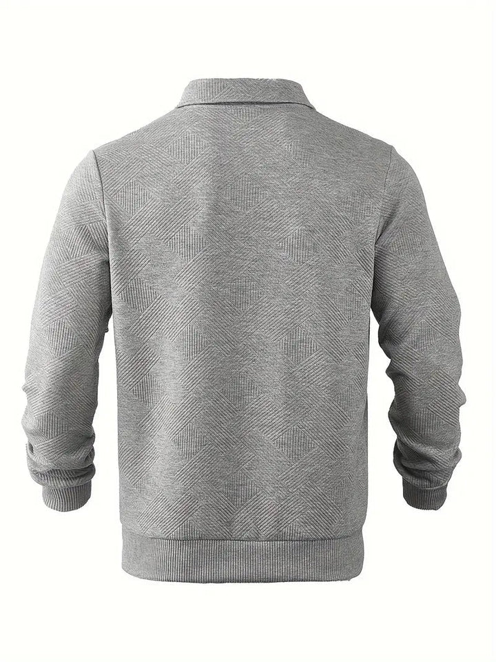 James™ - Vintage Geometrisch Ontwerp Sweater Met Rits