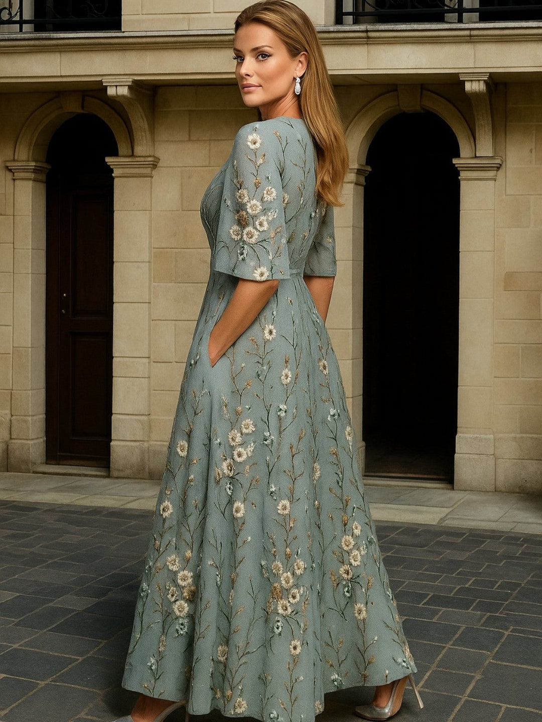 La Scintilla | Lange Jurk Botanische Elegantie