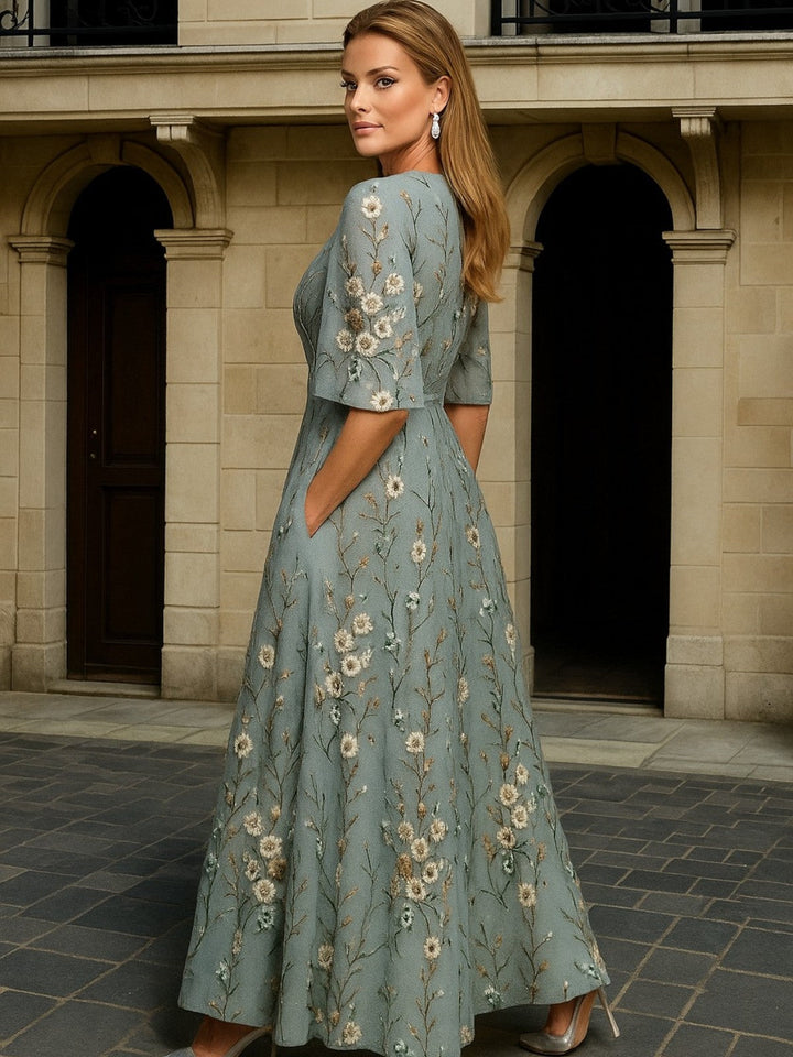 La Scintilla | Lange Jurk Botanische Elegantie