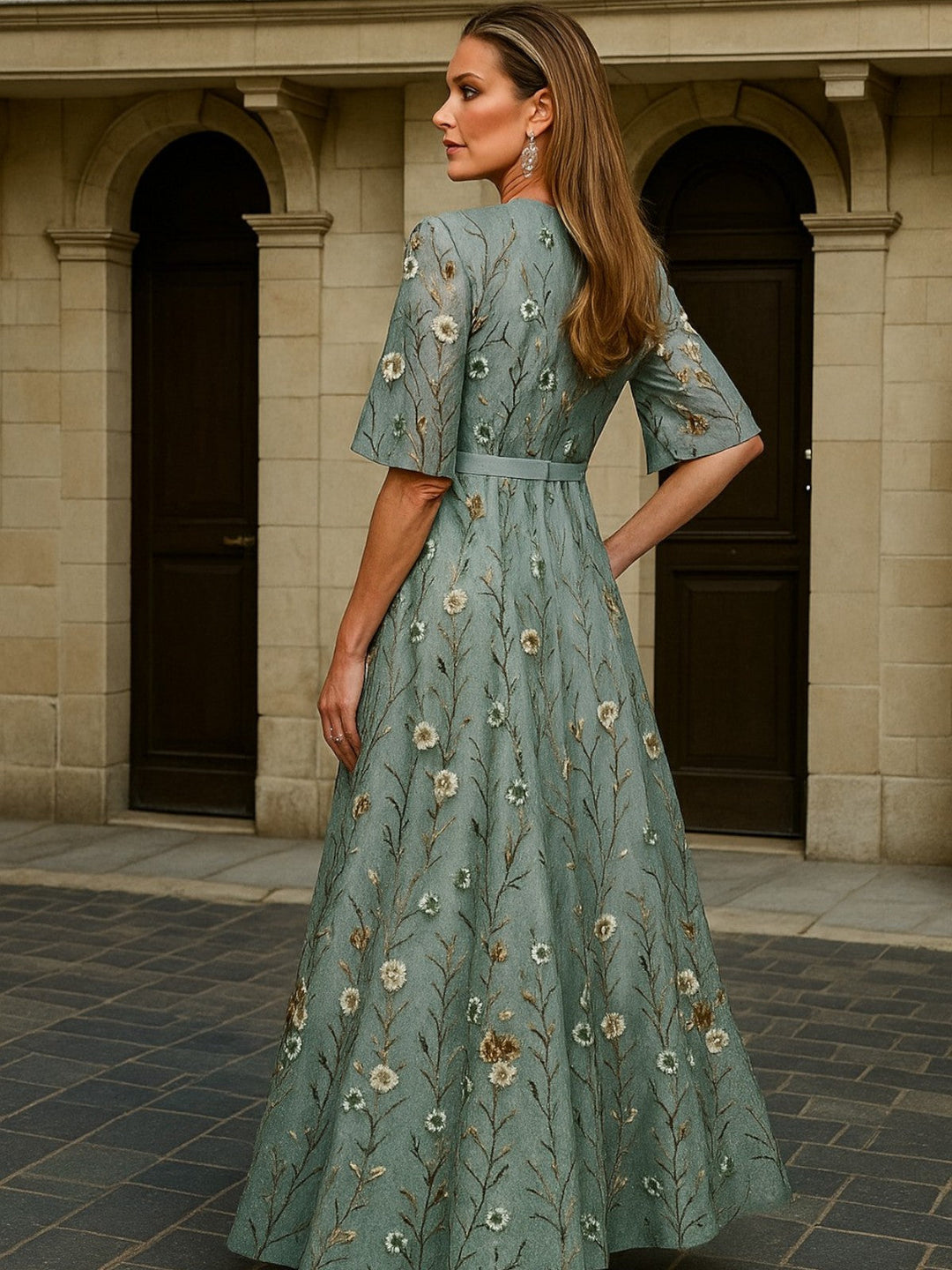 La Scintilla | Lange Jurk Botanische Elegantie