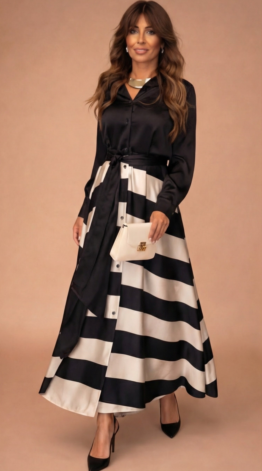 Mila™ | Gestreepte Maxi Jurk