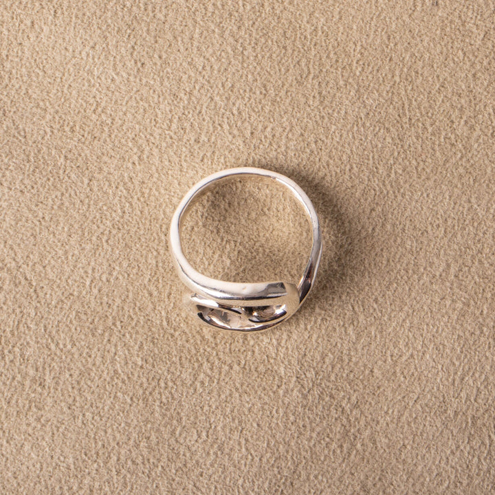 Statement Ring Welle Swirl van 925 Sterling Zilver asymmetrisch handgemaakt