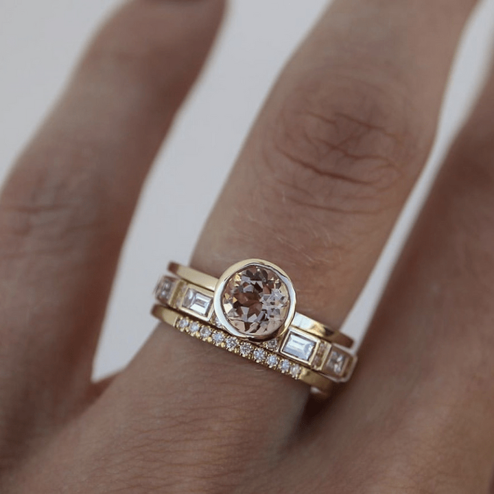 Gouden kristallen ring