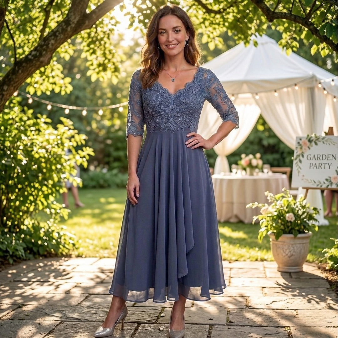 Harper™ | Elegante midi-jurk van kant
