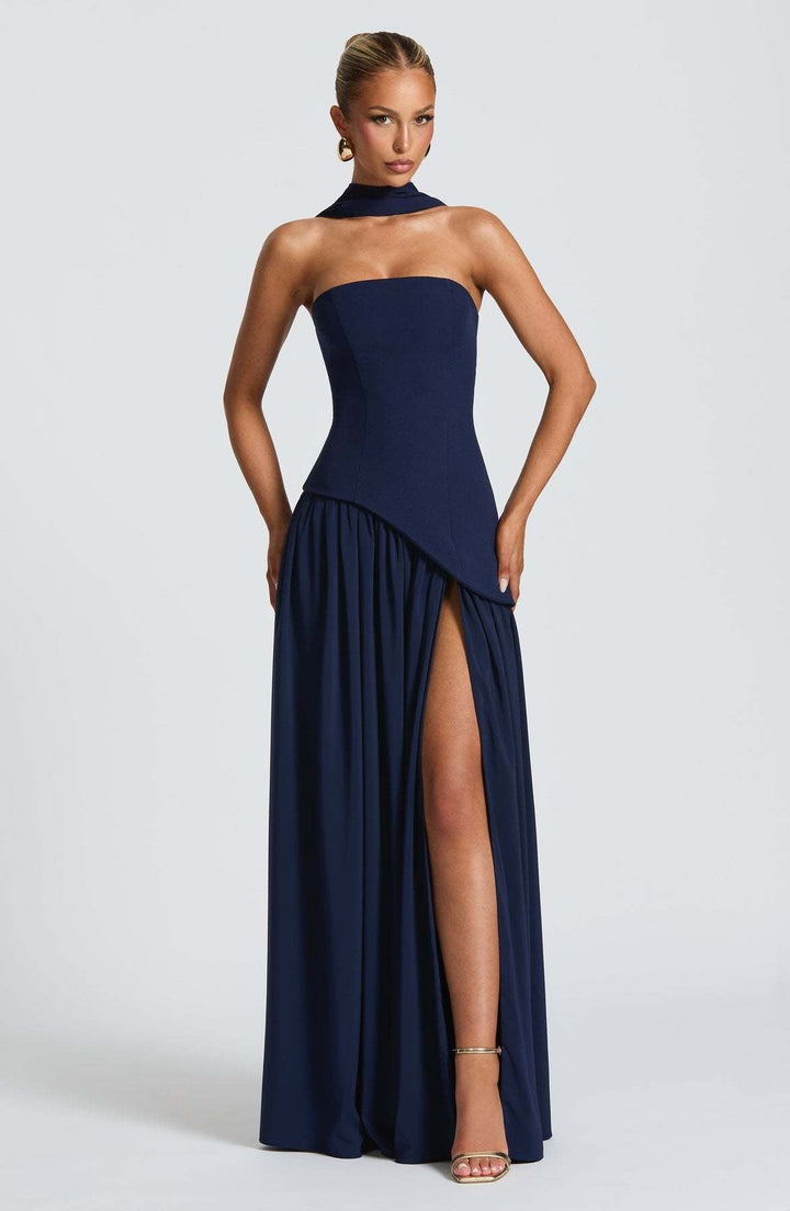 LINA | Strapless Maxidress met Hoge Split