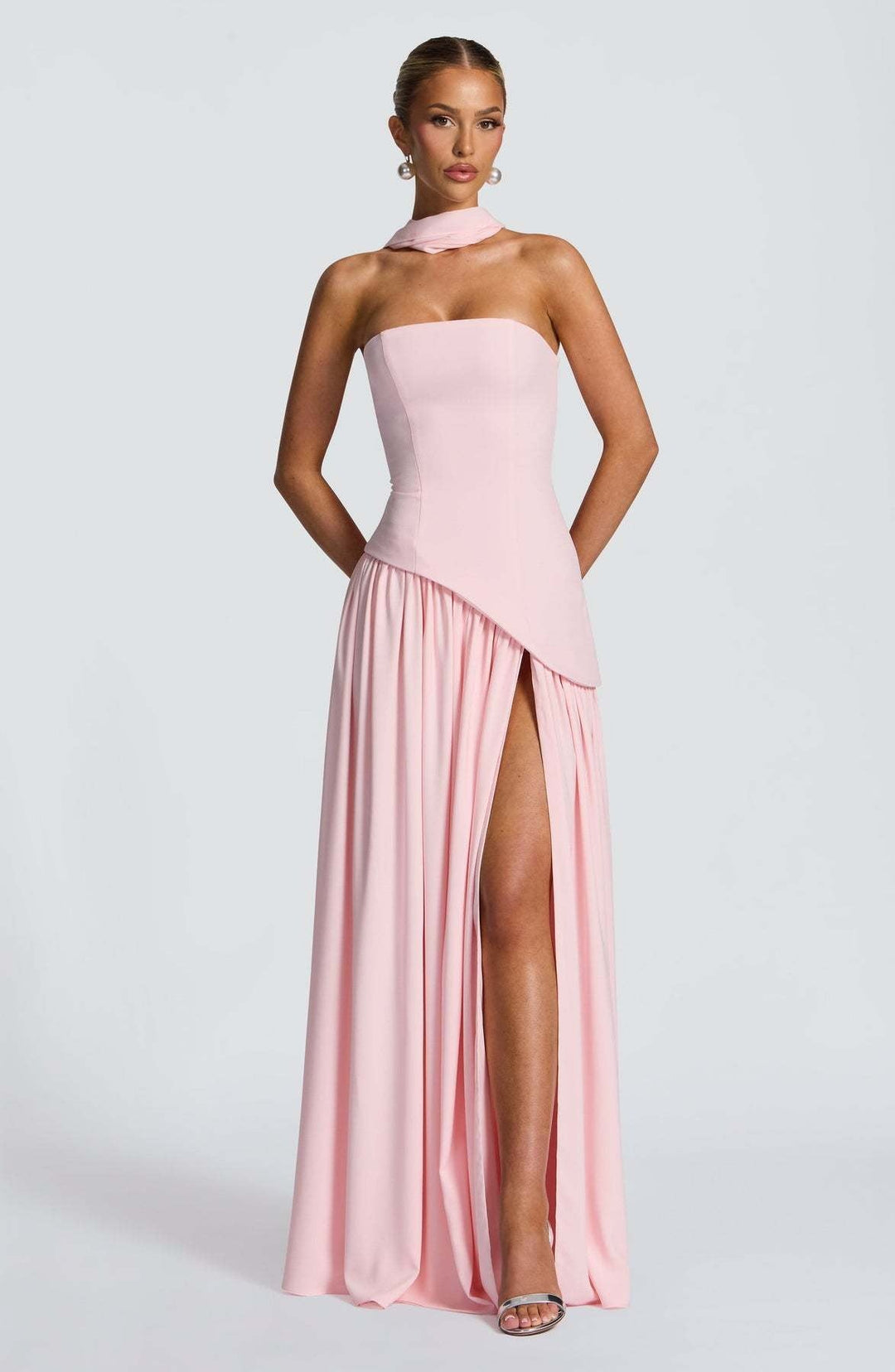 LINA | Strapless Maxidress met Hoge Split