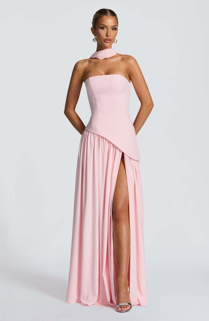 LINA | Strapless Maxidress met Hoge Split