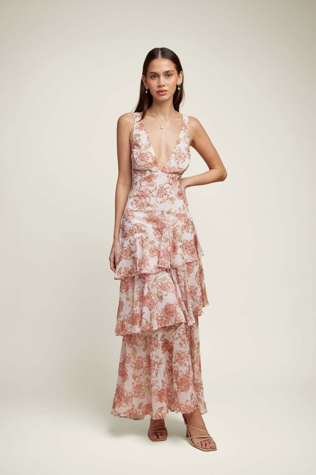 LISA | Bloemige Volant Maxi Jurk
