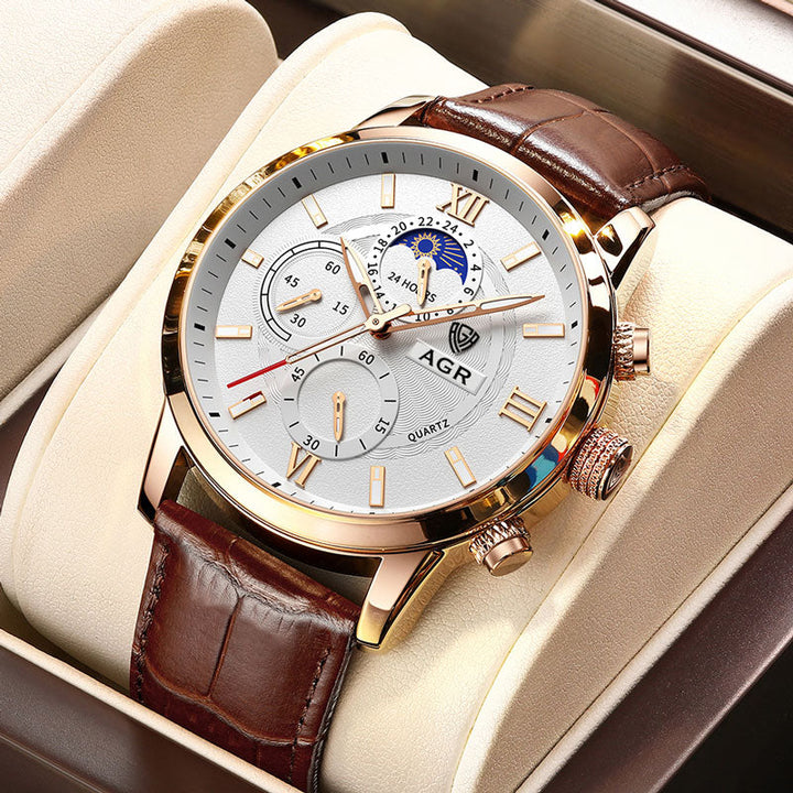 Premium Leren Quartz Horloge