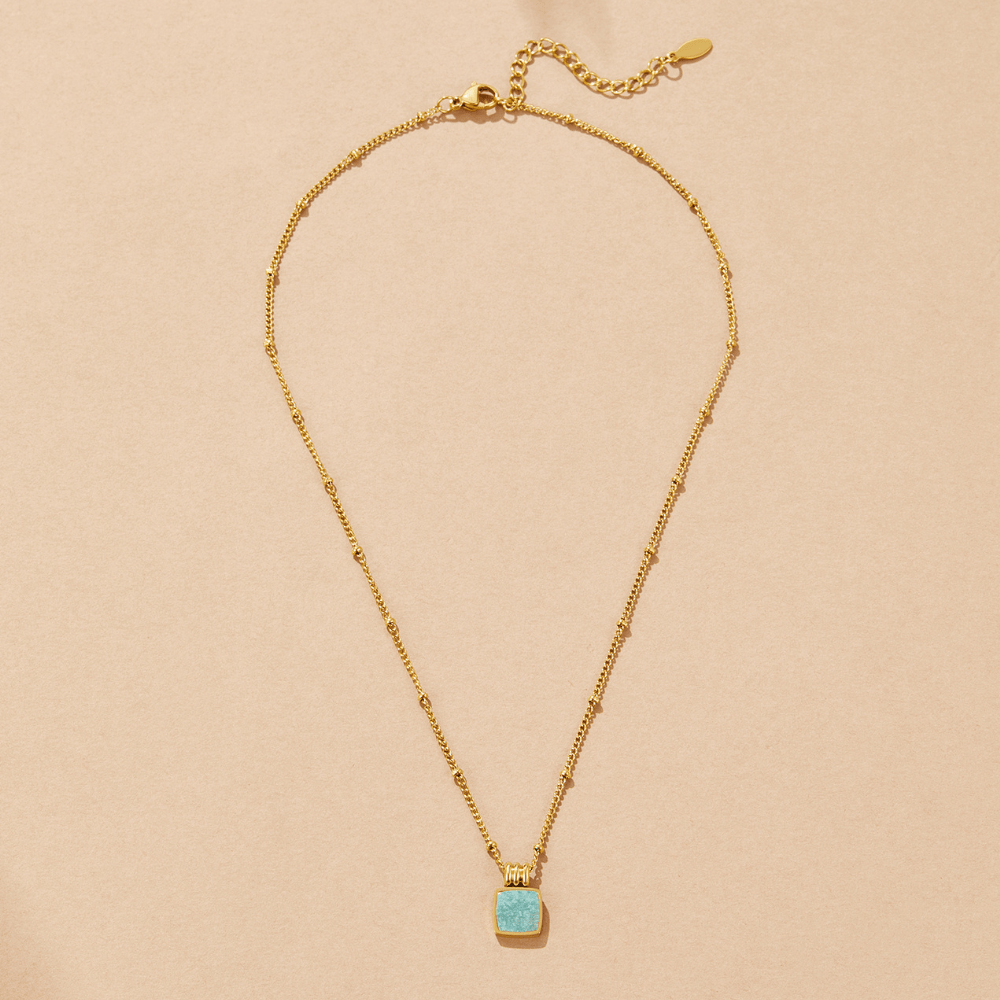 Collier Lucia met groene hanger