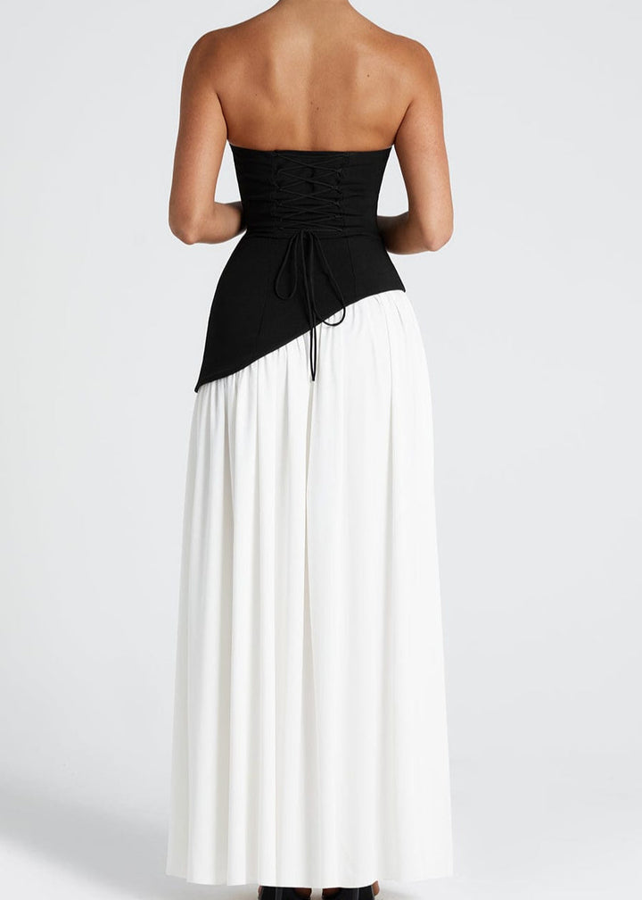 LINA | Strapless Maxidress met Hoge Split
