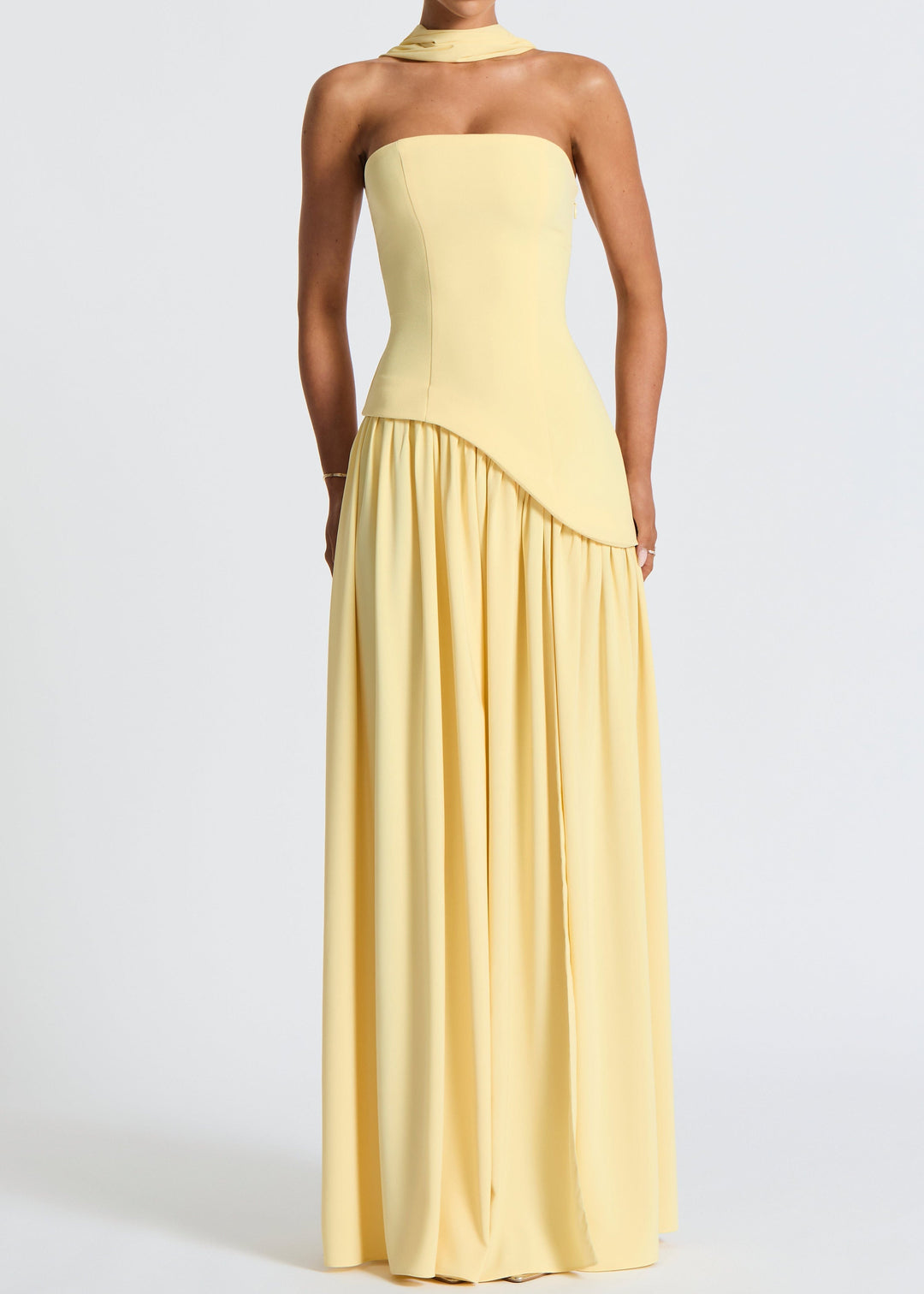 LINA | Strapless Maxidress met Hoge Split