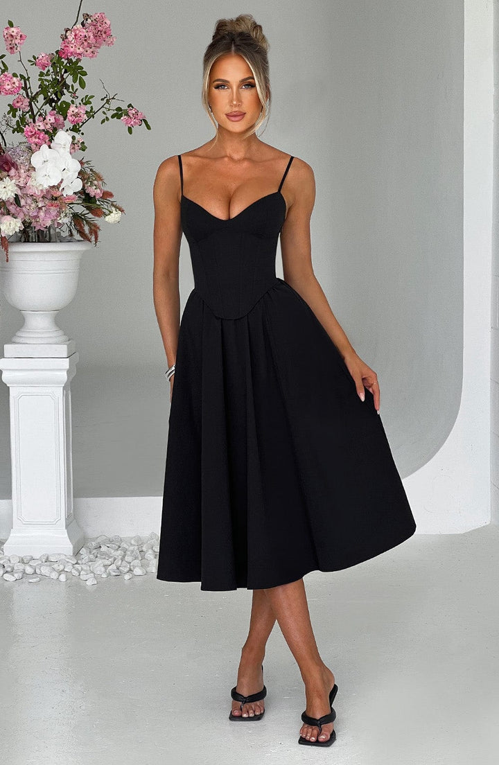 MAILEEN | Elegante Midi Jurk in Corsetstijl