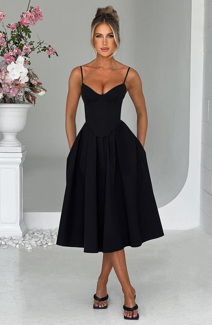 MAILEEN | Elegante Midi Jurk in Corsetstijl