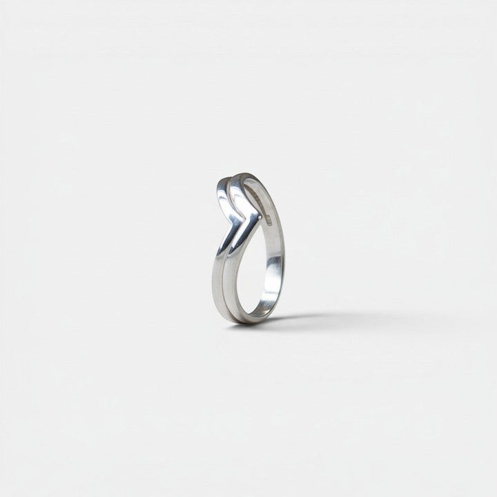 Chevron Ring dubbel Zilver 925 Sterling handgemaakt