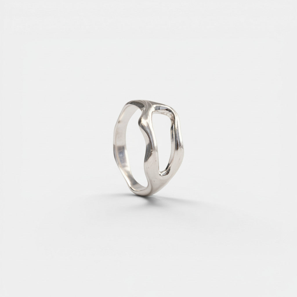 Organische Ring van 925 Sterling Zilver – handgemaakt