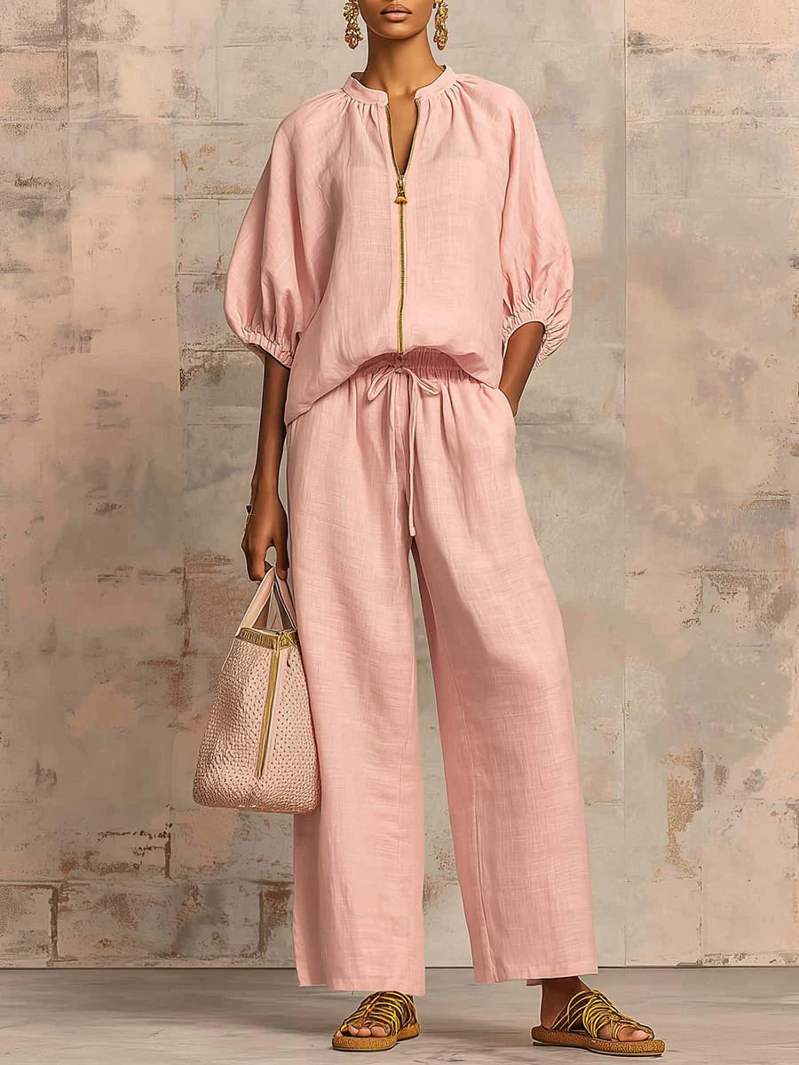 Alba | Set van twee delen: Relaxed shirt en wijde broek