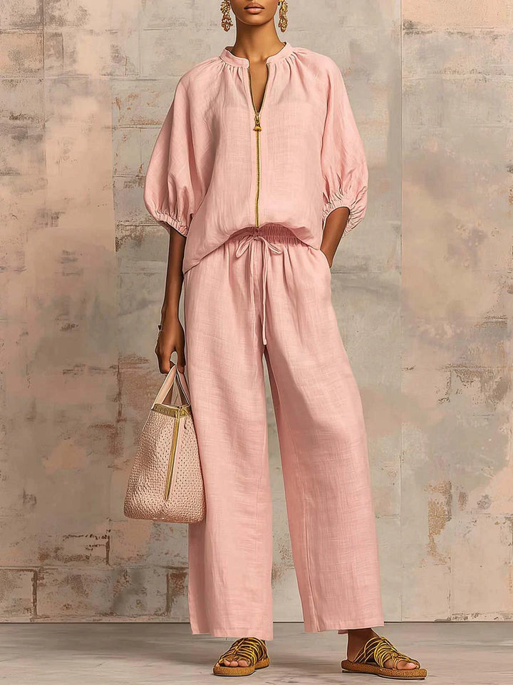 Alba | Set van twee delen: Relaxed shirt en wijde broek