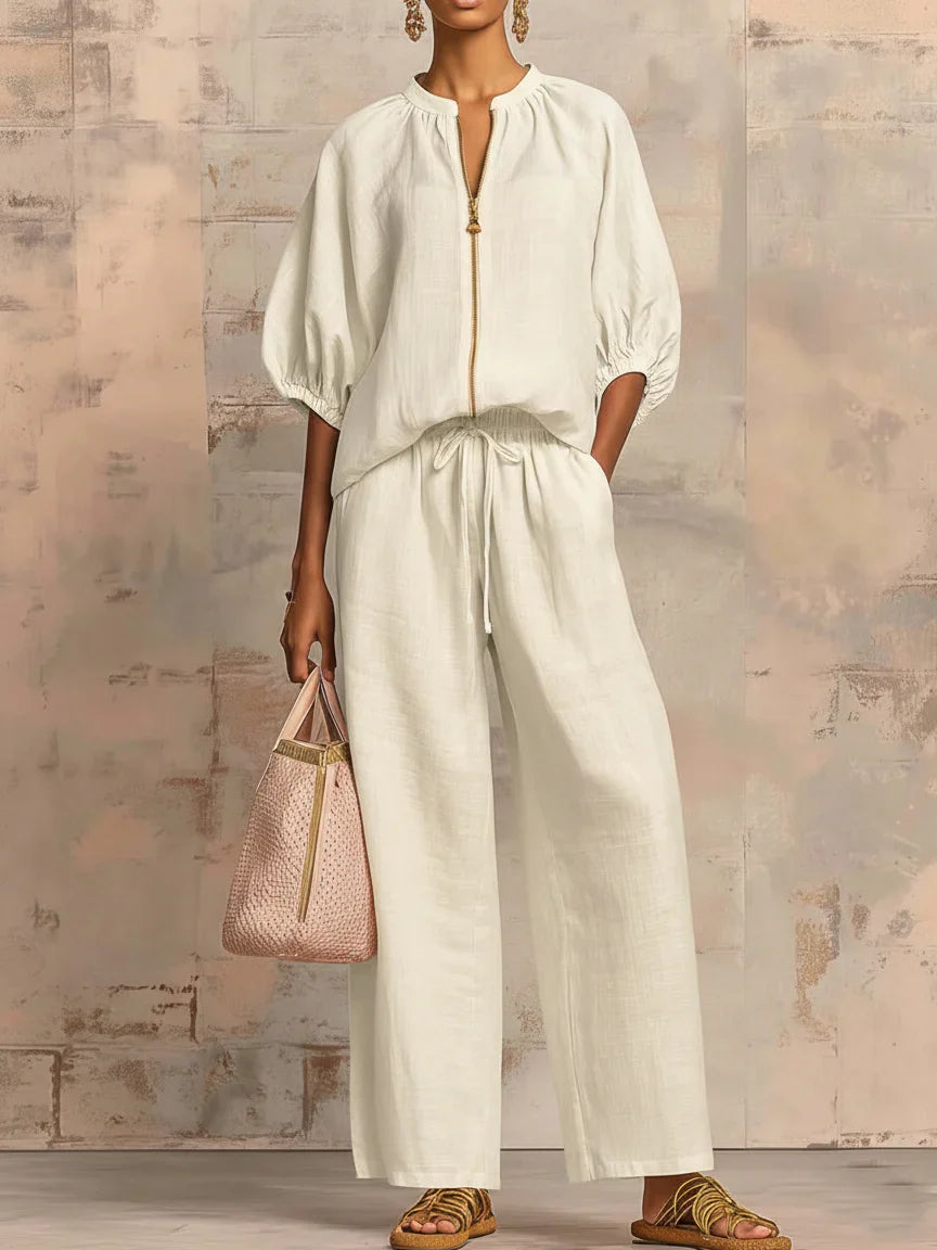 Alba | Set van twee delen: Relaxed shirt en wijde broek